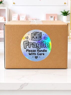 Holographic Fragile Stickers-100ct.